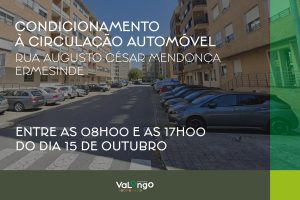 GRUA NA RUA AUGUSTO CÉSAR MENDONÇA, EM ERMESINDE, CONDICIONA O TRÂNSITO NA QUINTA-FEIRA, 15 DE OUTUBRO