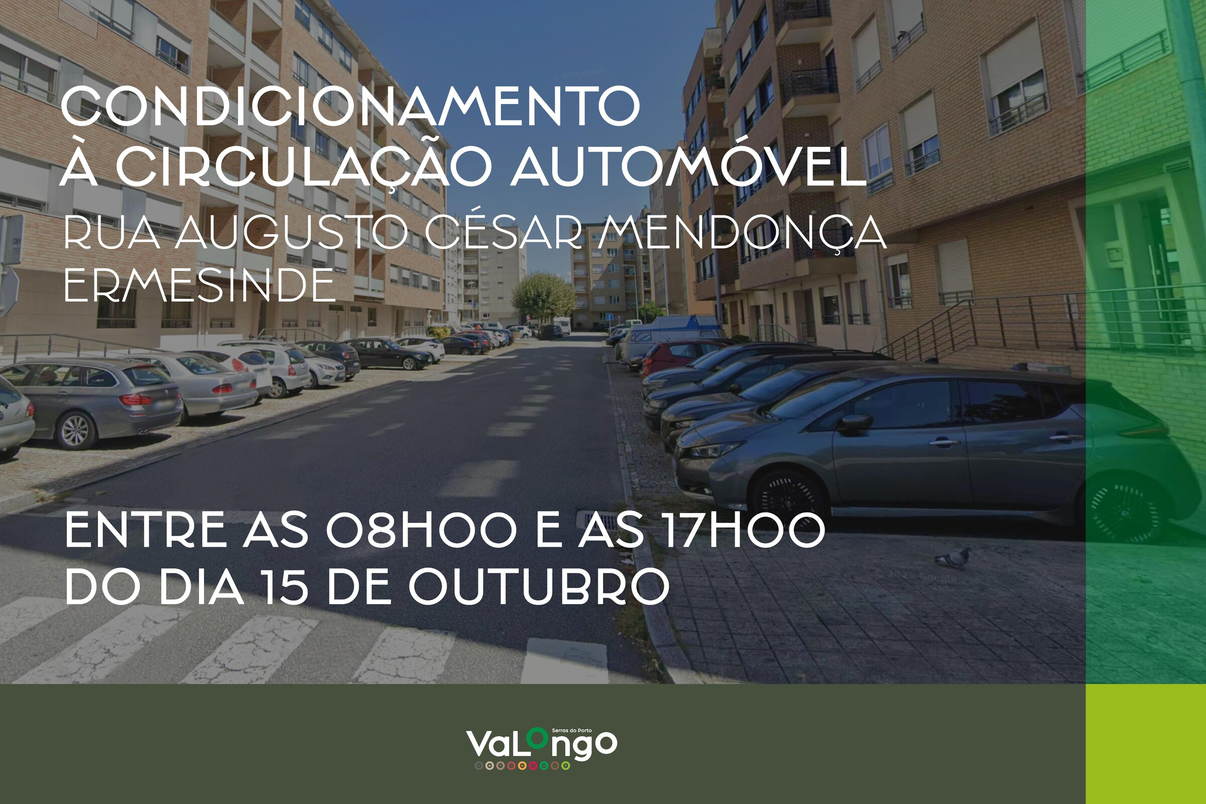 Condicionamento de trânsito na Rua Augusto César Mendonça, Ermesinde